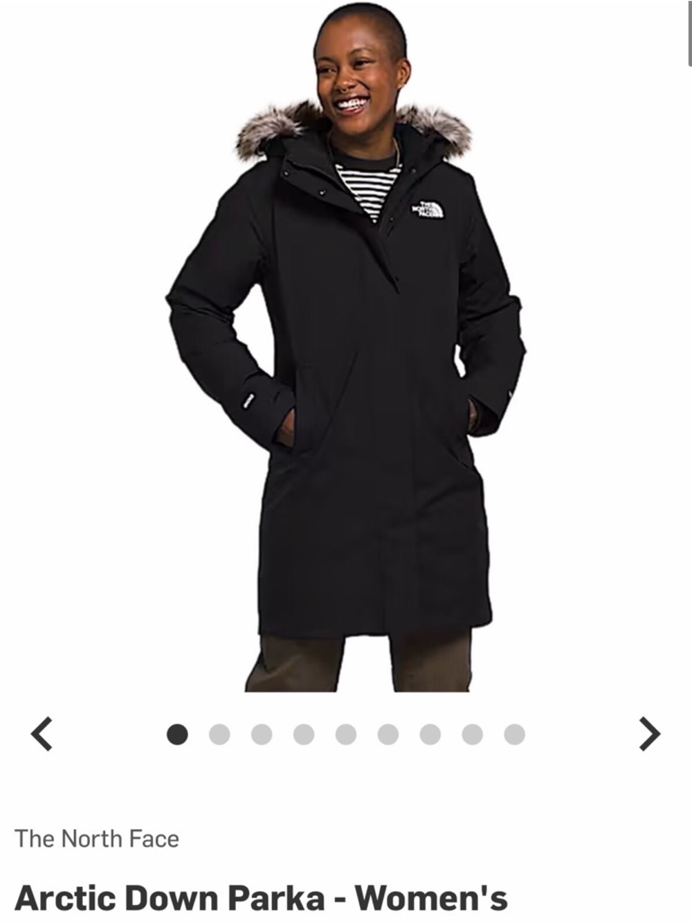 The North Face Black Arctic Down Parka with Faux Fur Hood Trim